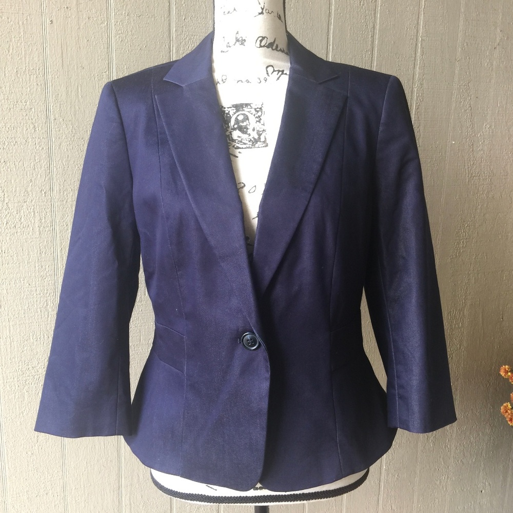 ANN TAYLOR Blazer Jacket Navy Blue New
